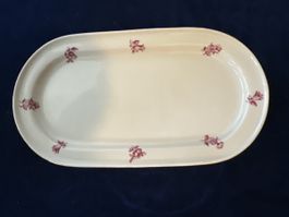 Ovales Butterplättchen mit Blumenmuster, Porzellan, ca. 23,c