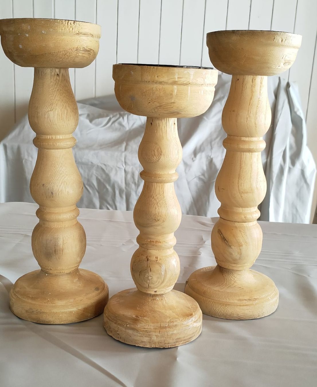 Portacandele: Holzkerzenständer im Shabby-Chic-Look, 3er Set – Usato da Krauchthal venduto da SamsPuce 1