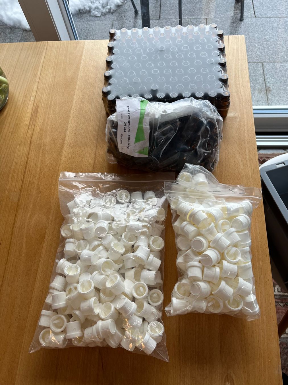 Accessori da laboratorio: Braunglas Tropfflasche mit Tropfgarnitur – Nuovo (secondo la descrizione) da Trogen venduto da geo_v92b