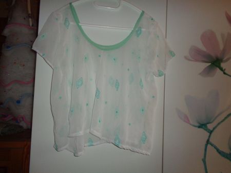 *** Transparentes Top *** mit Stickereien Lagenlook ab 1.00