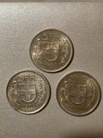 Trio  Silber Munzen 5 Franken Jg 1965 / 66 / 67