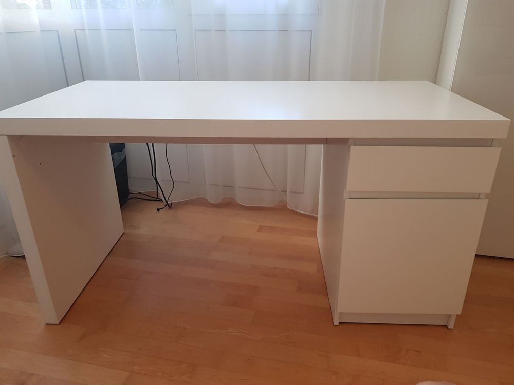 Schreibtisch / Bürotisch IKEA Malm Weiss | Kaufen Auf Ricardo