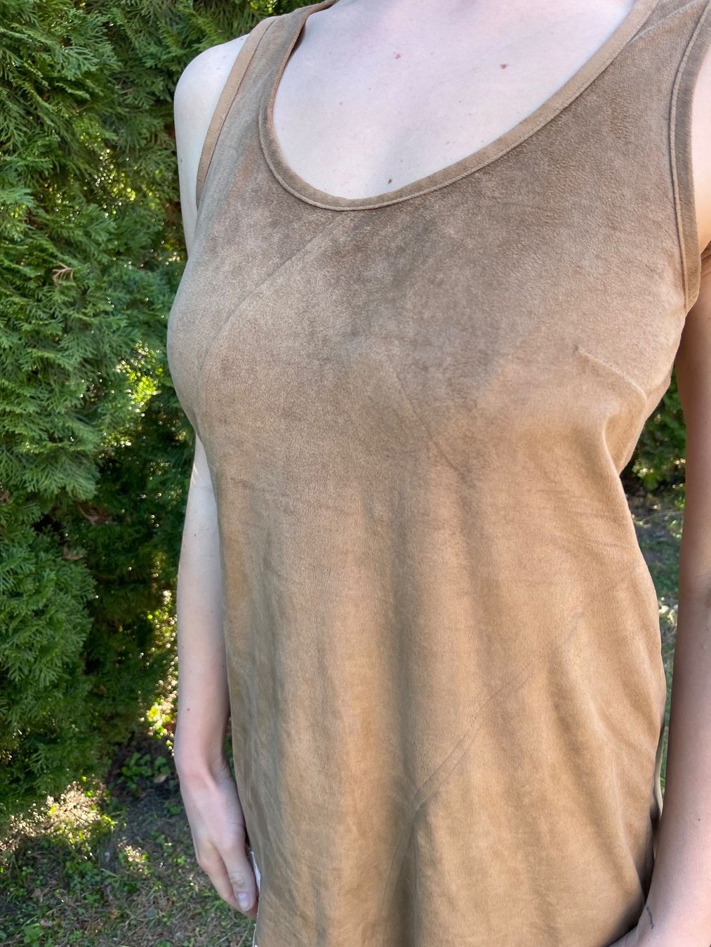 Vestiti: Glamour Abito in Pelle Ecco scamosciata  con pizzo – Nuovo (secondo la descrizione) da Gordevio venduto da LanaZimm 1