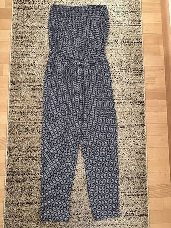 schöner blau weisser Jumpsuit / Overall S