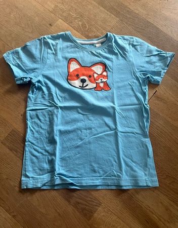 2 Shirts mit Aufdruck Füchse und T-Rex für Kinder