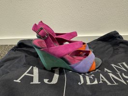 NEW Armani Jeans colourful heel sandals size 36