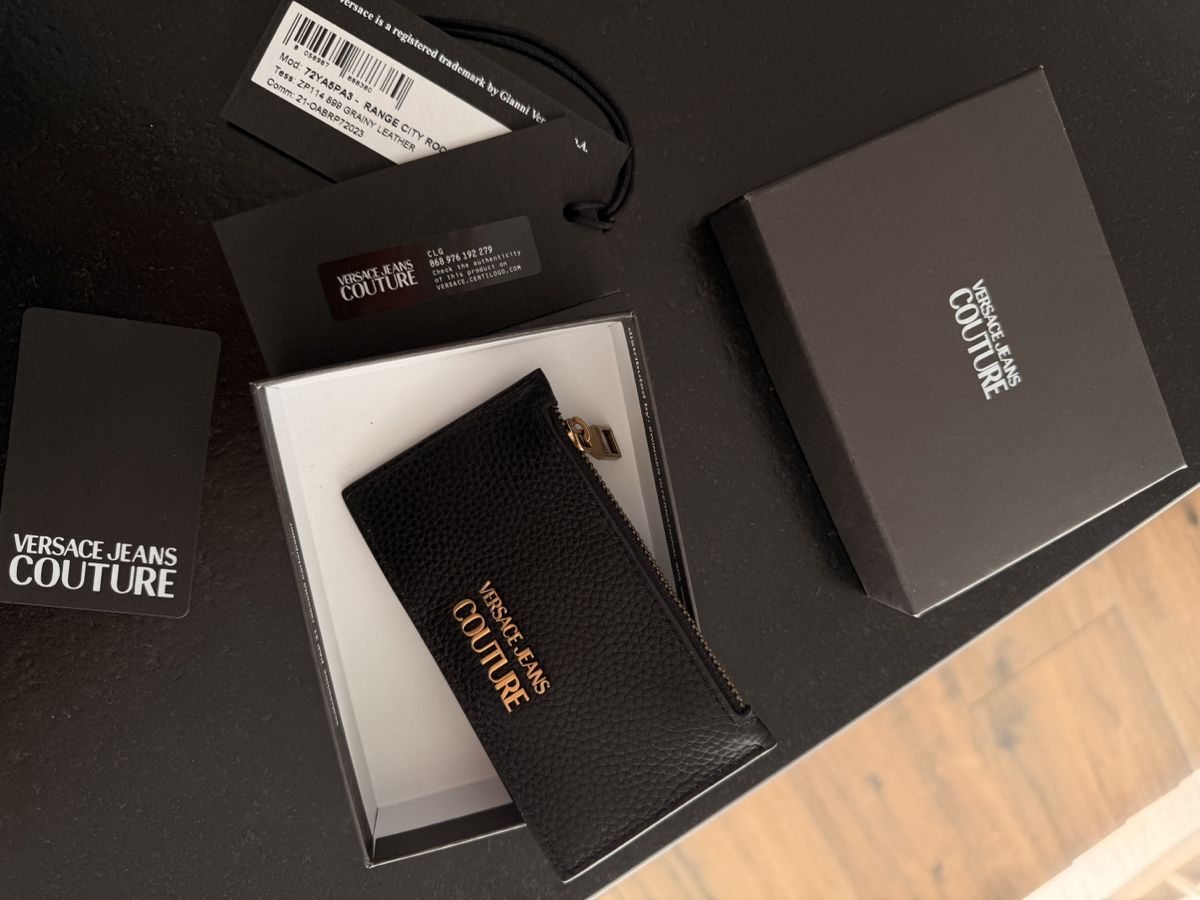 Portafogli: Versace Jeans Couture Black Leather Card Holder – Nuovo e nell'imballaggio originale da Avenches venduto da ivk_tzw5