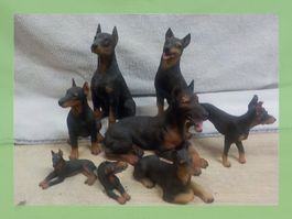 Dekorative Dobermann-Figuren, 8-teiliges Set, Top Zustand!
