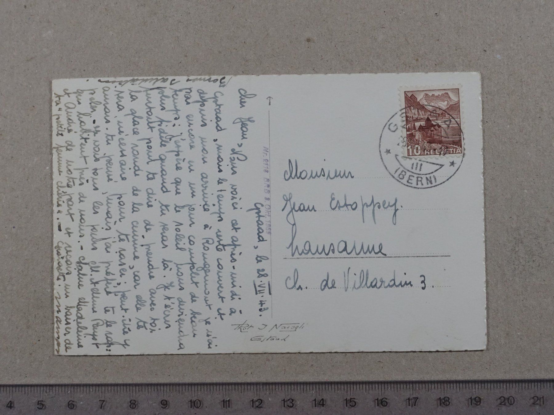 Ansichtskarten: Gstaad, 1943 – Gebraucht aus Lenzburg von fh1 1