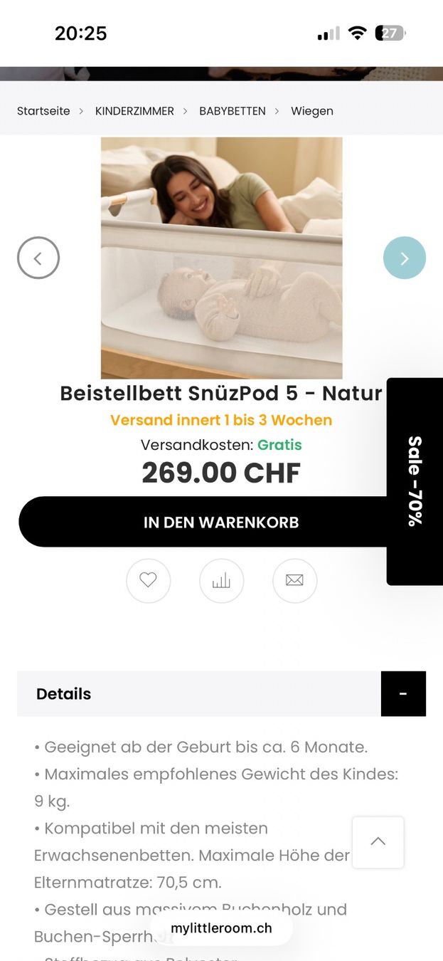 Lits: Beistellbett – D'occasion à Uzwil par Domenikaa 4