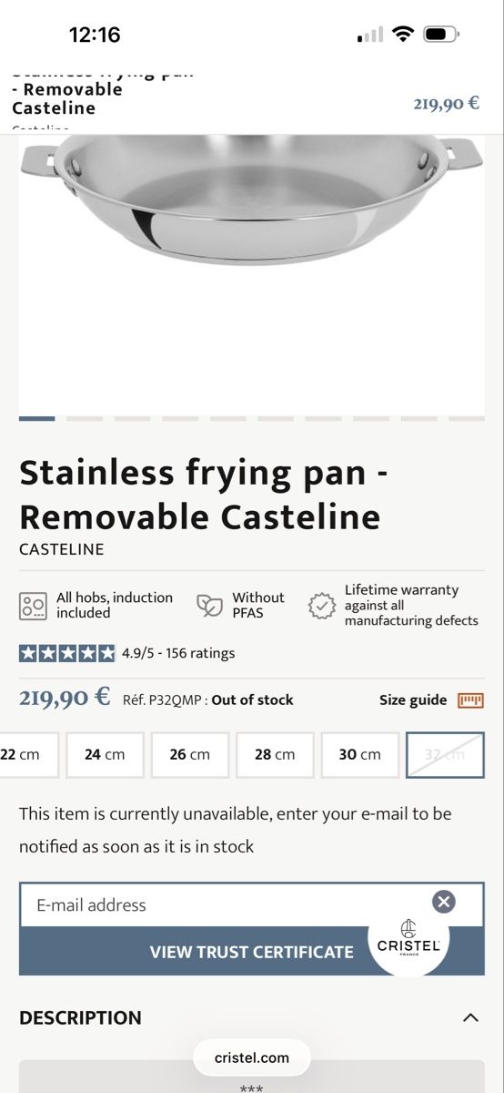 Pfannen: Cristel Pfanne 32cm – Gebraucht aus uerikon von SITRRY4 2