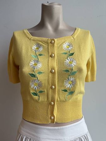 Collectif Vintage Cardigan Floral Gr. XS