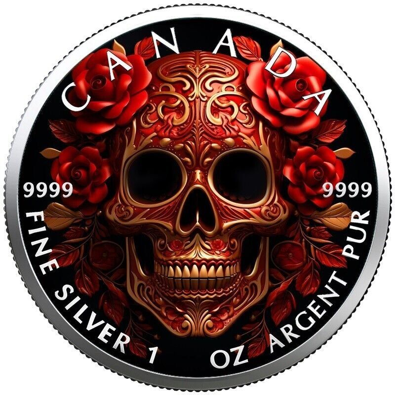 Tutti le monete: Mexico Skull 2023 Maple Leaf 1 OZ SILBER -COLOR EDIT – Nuovo (secondo la descrizione) da Wetzikon ZH venduto da Nicki6