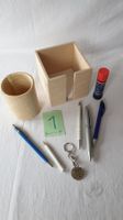 Zettelbox Holz natur & Stifte Halter & Zubehör, Nr. 1