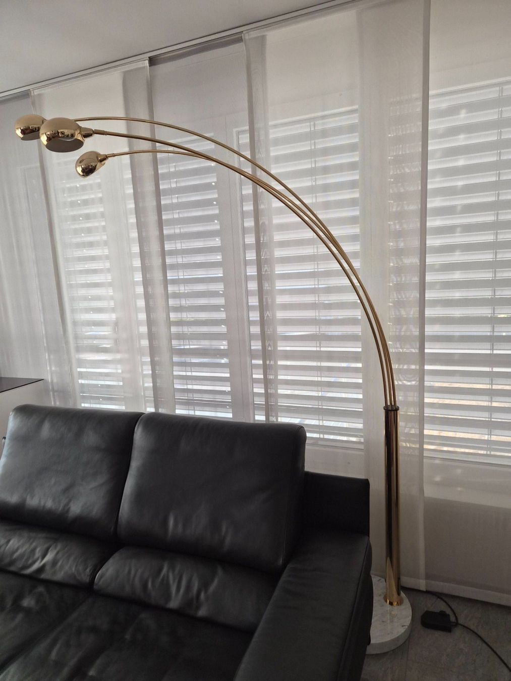 Lampade: Vintage Bogenlampe Messing 3 Flammen – Usato da Bellikon venduto da maxa77 2