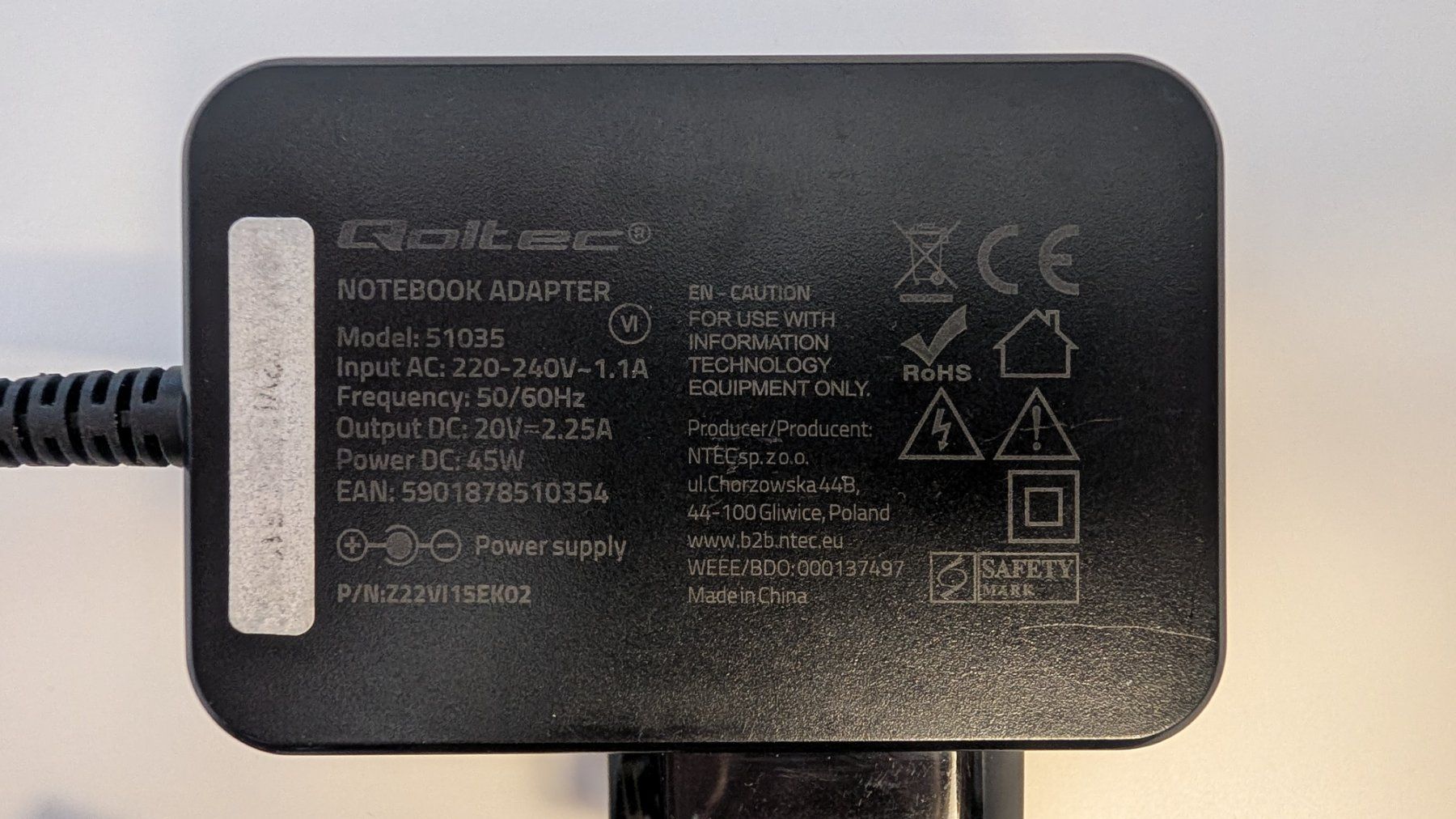 Chargeur: Qoltec 45Watt NotebookAdapter – D'occasion à Frick par Riocat123 1