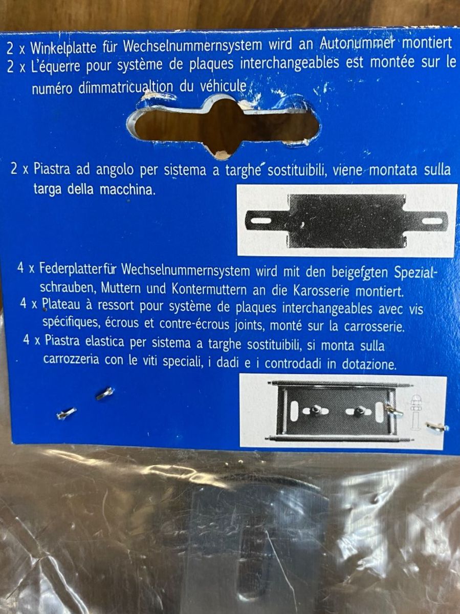 Supporti a parete: Wechselrahmen-Halterungen, Nummernhalter-Set,  Oldtimer – Nuovo (secondo la descrizione) da Emmen venduto da Sutim2005 8