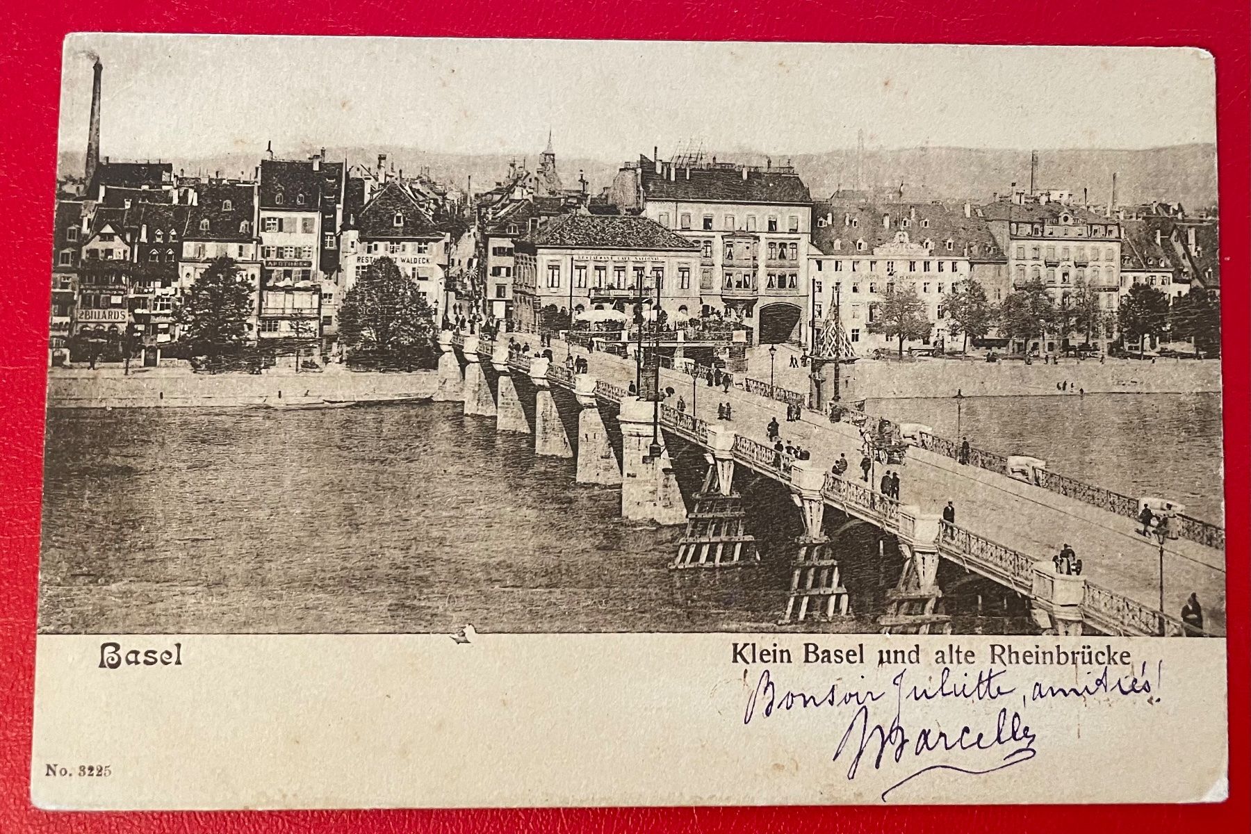 Cartoline postali: Klein Basel und alte Rheinbrücke 1902 – Usato da St-Légier-La Chiésaz venduto da Theo005
