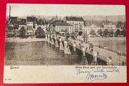 Klein Basel und alte Rheinbrücke 1902