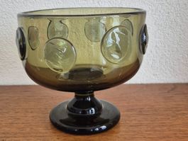 Coupe en verre vert Hadeland design vintage