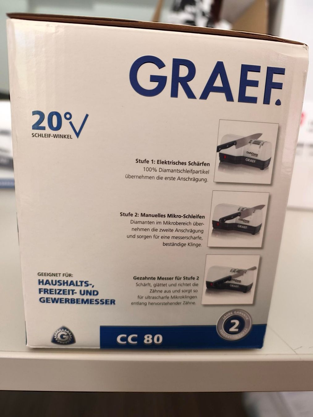 Graef Elettrodomestici da cucina: Messerschärfer Graef/ChefsChoice CC 80 – Nuovo e nell'imballaggio originale da Erlinsbach SO venduto da Rigaflex 2