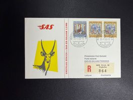 SAS Erstflugbrief Zürich-Dar Es Salaam 1968