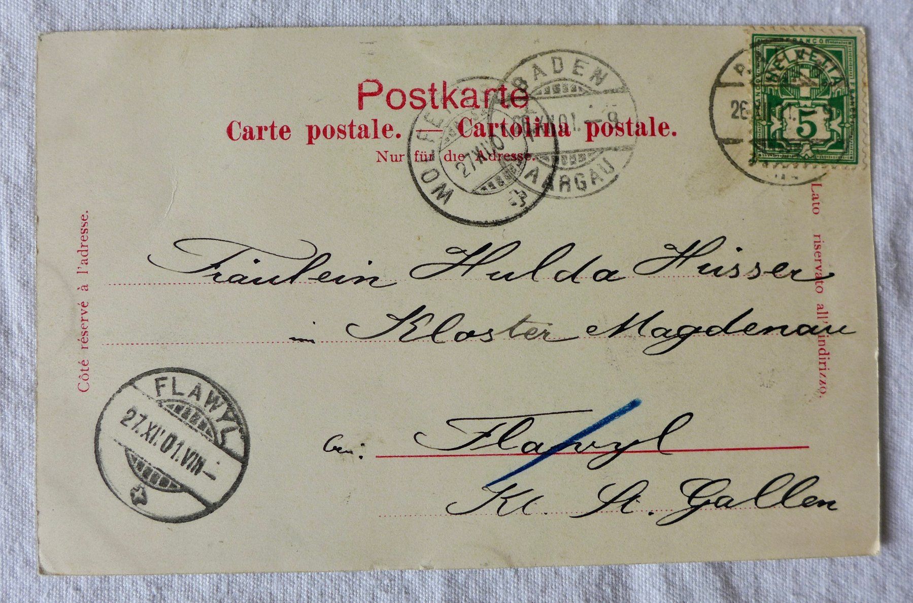 Cartoline postali: AK BADEN AG, Schloss Schartenfels – Usato da Wallisellen venduto da aloa09 1
