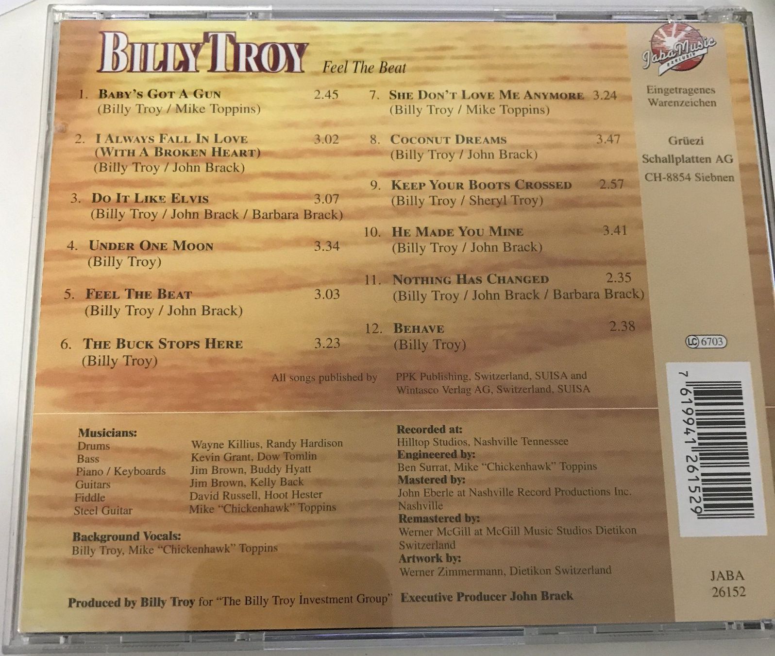CD: CD- Billy Troy- Feel the beat – Usato da Guntershausen venduto da Gloominati 1