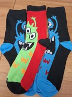 Lustige Monstersocken, 3 Paar, Grösse 37-42, Neu!