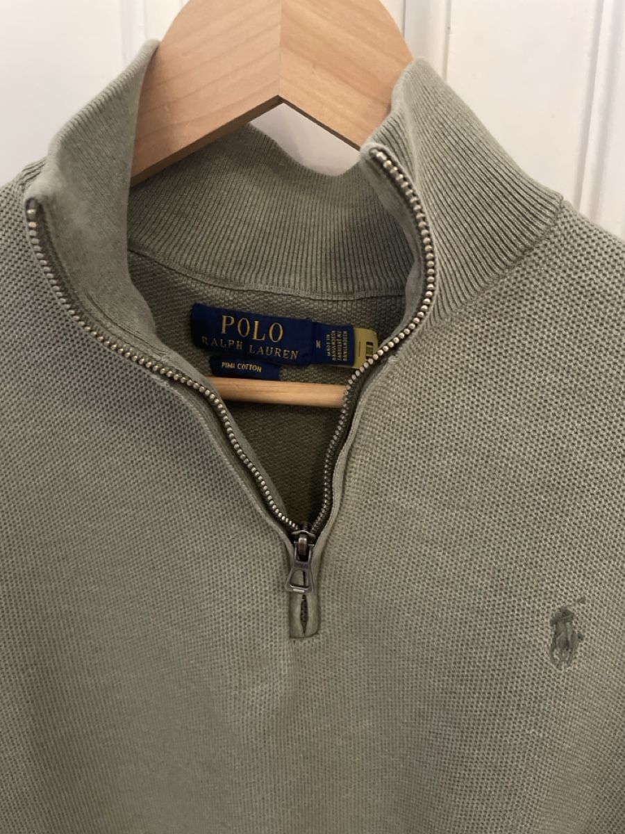 Ralph Lauren Pullover & Sweatshirts: Pull Ralph Lauren olive, fermeture éclair – Gebraucht aus Genève von Videdress22 1
