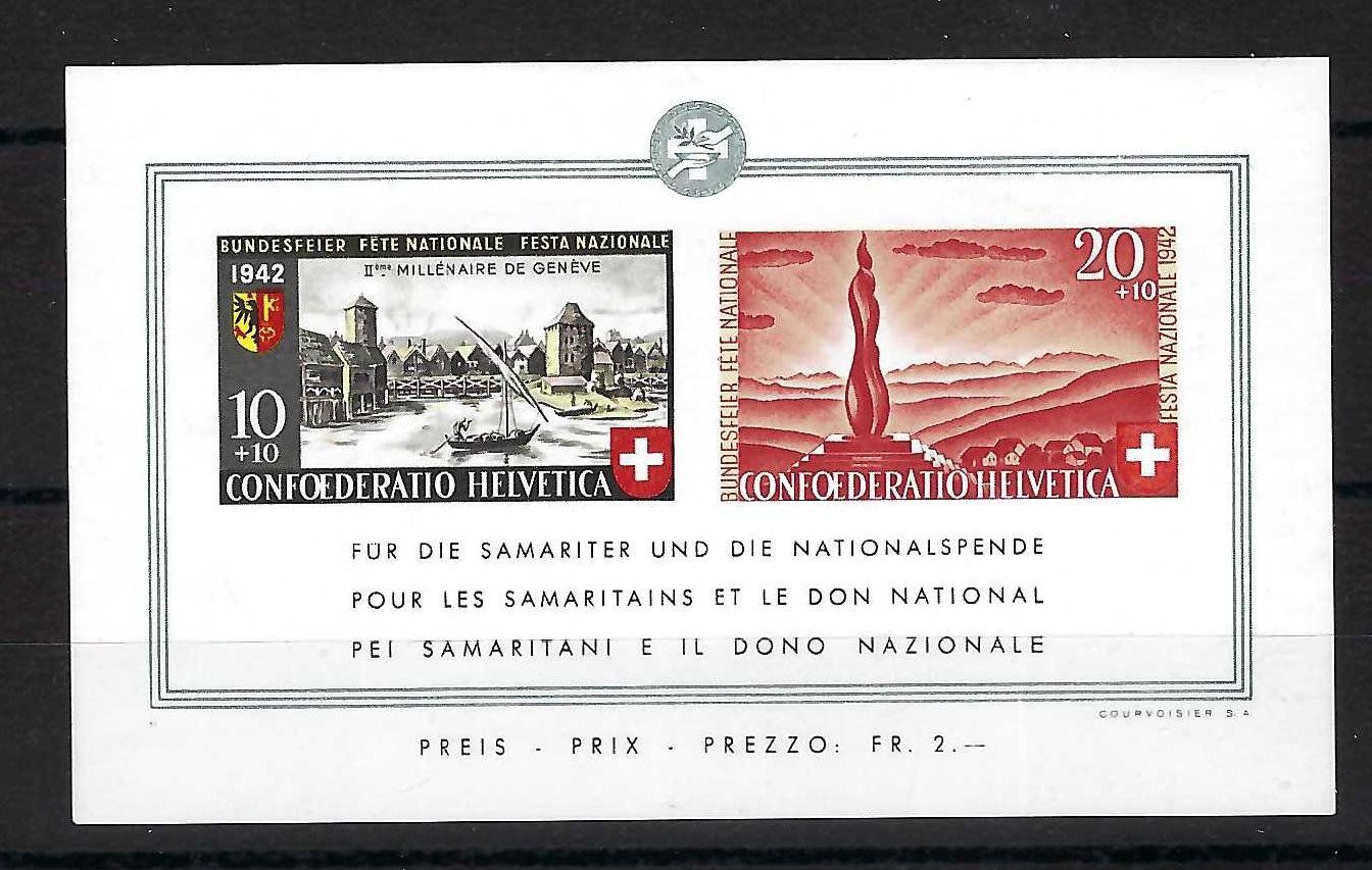 Alle Briefmarken: 1942, B19, BUNDESFEIERBLOCK NEU ** – Gebraucht aus Pura von ulisse1957