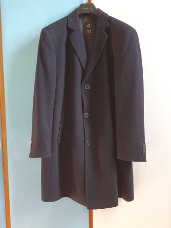 Cappotto da uomo in lana blu