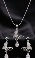 Schmuckset Schmetterling mit Zirkonia silberfarben