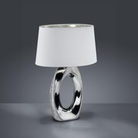 Tischleuchte, Stoff, Keramik, 52 cm Höhe
