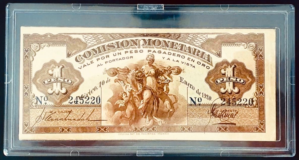 Banconote: **1 Peso 1920 Mexiko Banknote in Top** – Usato da Langrickenbach venduto da MeUs74