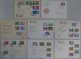 1951-1959, 8 schöne Pro Patria Belege, günstig !!