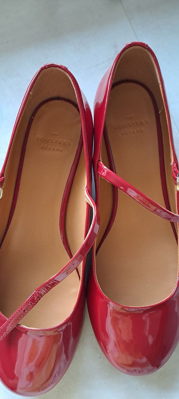 Sezane Damenschuhe: Sézane rote Lackschuhe Gr. 38 neuwertig – Neu (gemäss Beschreibung) aus Düdingen von Anthelia 3