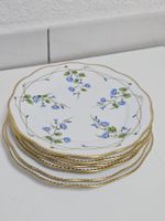 Herend Porzellan Teller 6 Stück Blumenmuster Goldrand