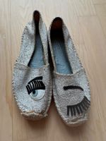 Chiara Ferragni Espadrilles, Gr. 40, Beige Glitzer ✨