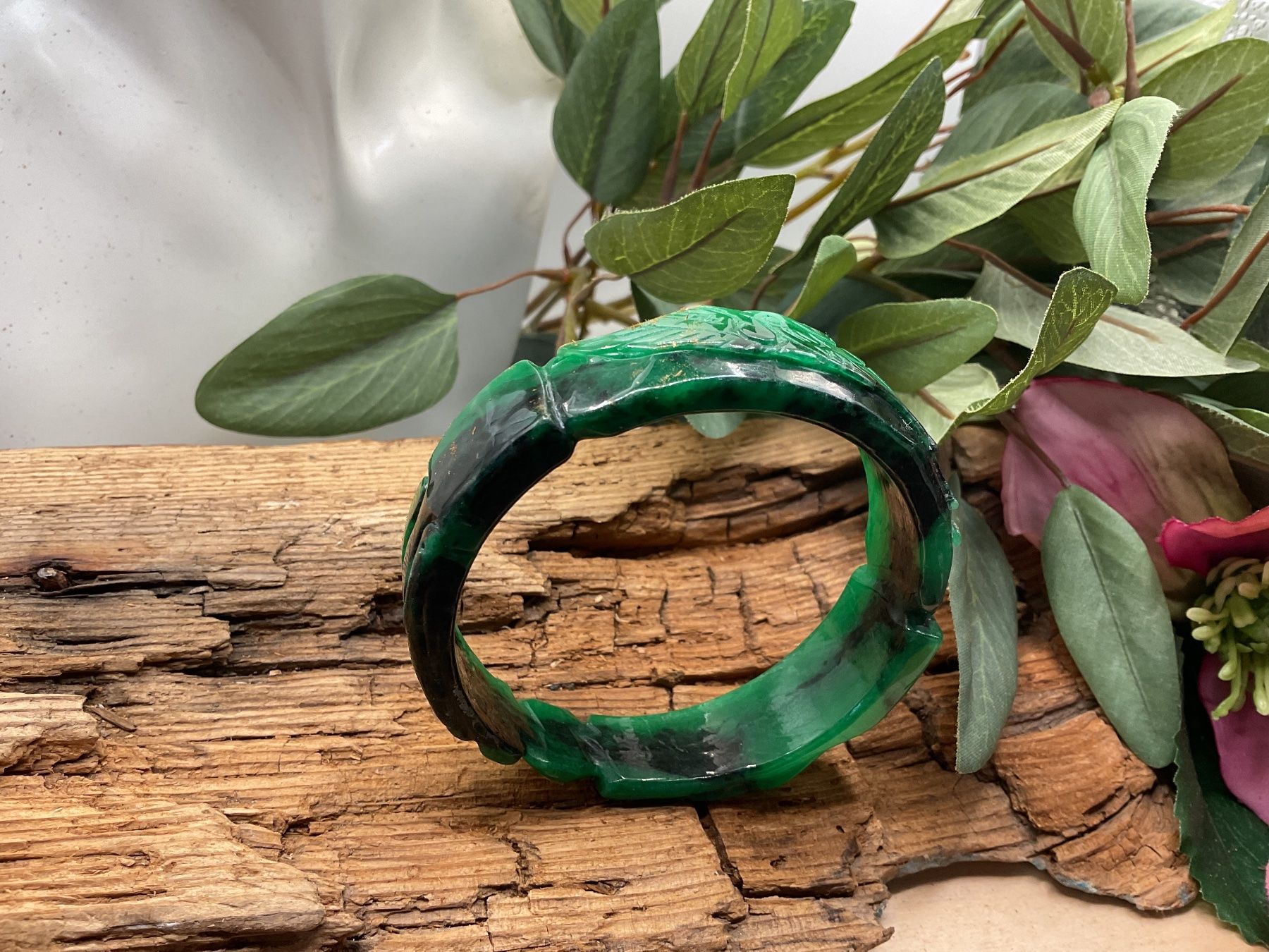 Bracciali & Braccialetti: Jadeit Armreif, Innendurchmesser 61mm – Nuovo (secondo la descrizione) da luzern venduto da Alpendorf1 2