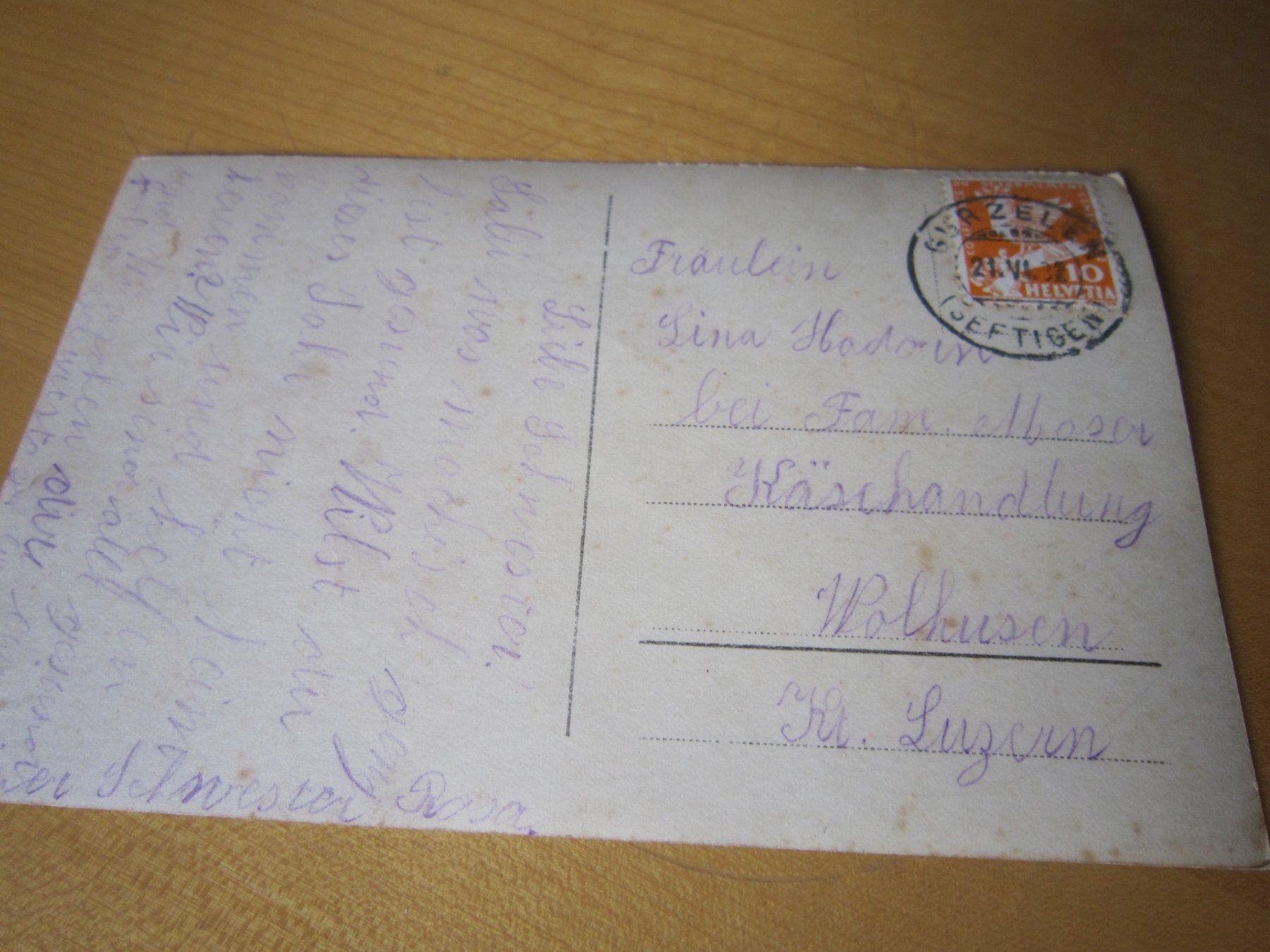 Cartoline postali: No 10 Antike Postkarte Kind Stempel Gurzelen – Usato da Gordola venduto da Polentaefung 2