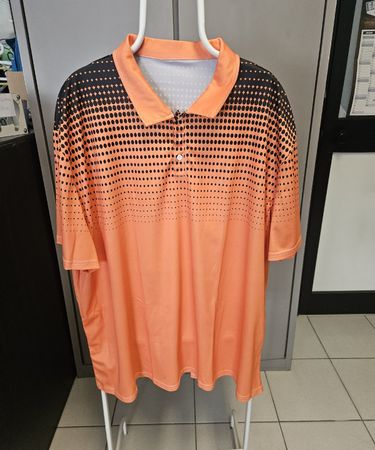 Sportliches Poloshirt 4XL Sommer Design Orange/Schwarz 
