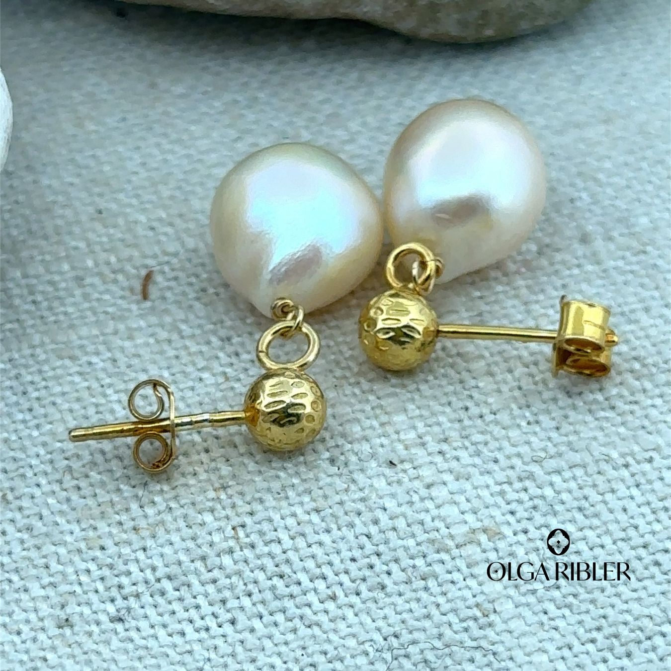Olga Ribler Orecchini pendenti & Orecchini a lobo: Barockperlen Ohrstecker -  vergoldet - Sommer Schmuck – Nuovo (secondo la descrizione) da Luzern venduto da Schmuckoutlet