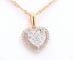 Gelbgold - Angänger und Kette Diamant Herz 0.45 ct Diamant