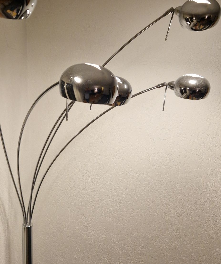 Lampade: Multi-Arm Floor Lamp Chrome with Marble Base – Usato da Rüschlikon venduto da -J05u3- 1