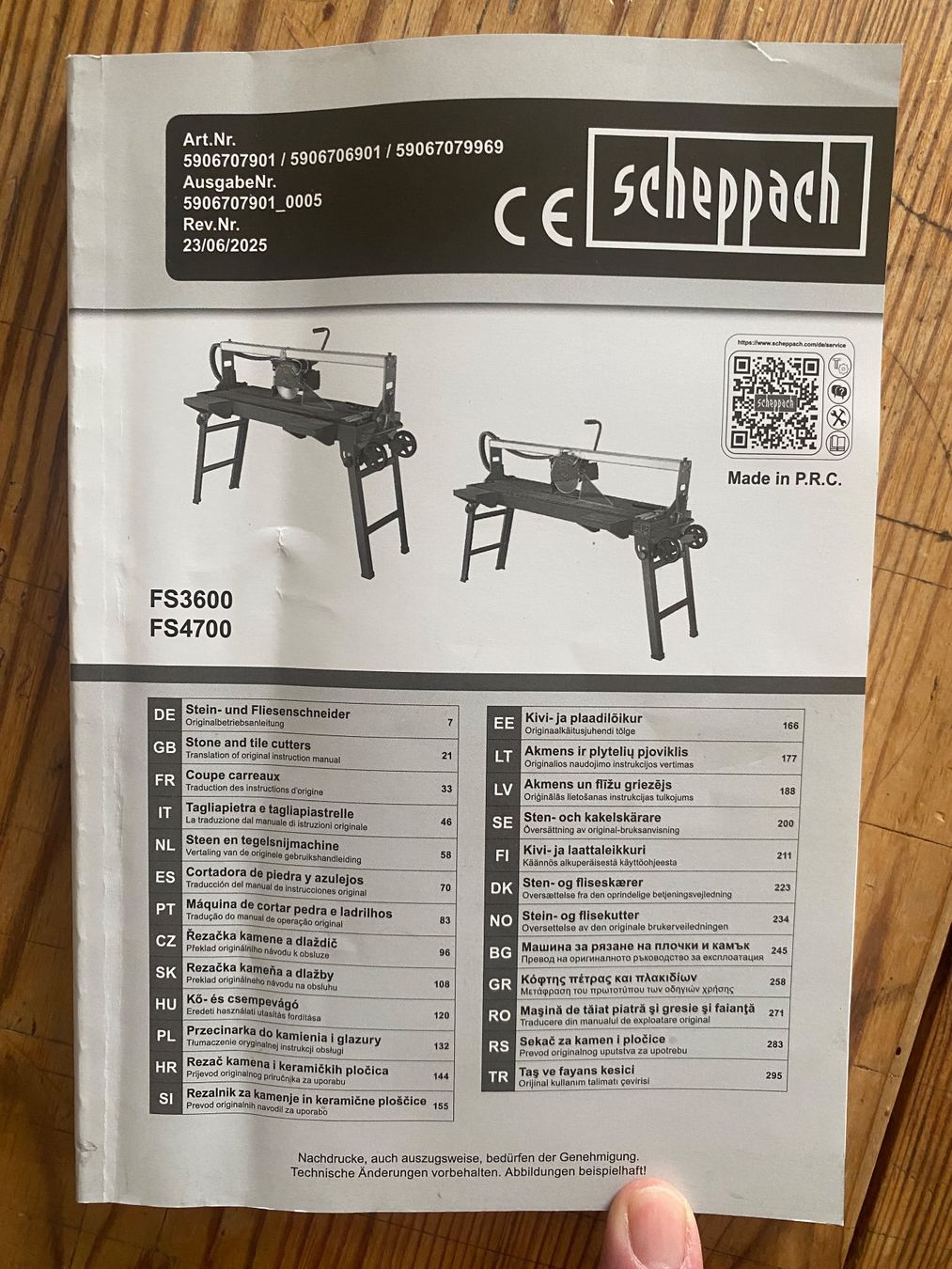 Scheppach Tutte le macchine: Scheppach FS4700 Fliesenschneider | 120 cm | Grossformat – Usato da Ennetbaden venduto da vontoby 5