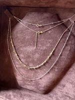 Exklusives 18K Gold Halsketten-Stack – Handarbeit