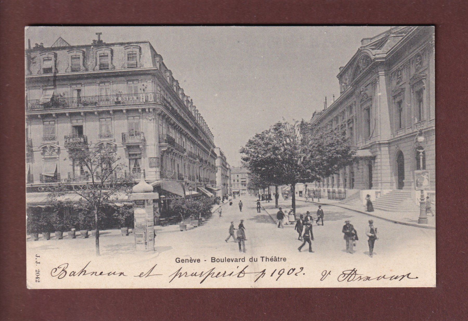Cartoline postali: GENEVE - Boulevard du Théâtre - 1901 – Usato da Pully venduto da nicecards