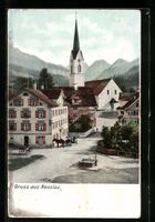 Nesslau, Ortspartie mit Blick zur Kirche
