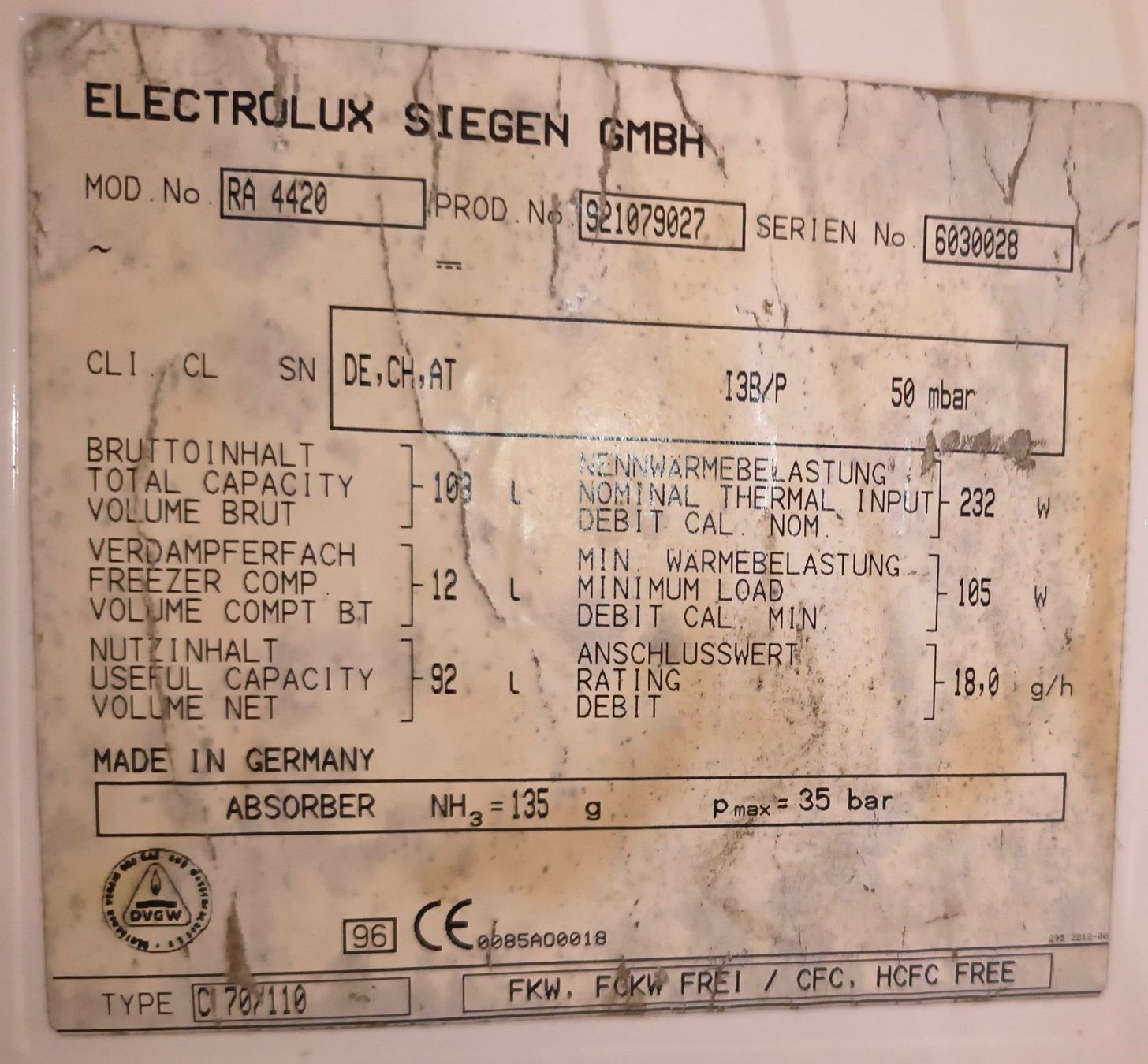 Electrolux Frigoriferi: Electrolux Gaskühlschrank RA 4420 – Usato da Jona venduto da odloreg 3